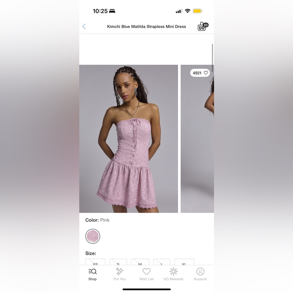 Urban Outfitters Strapless Pink Dress